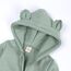 Alunsito Neugeborenes Baby Jungen Mädchen Strampler Baumwolle Bärenohr Lange Ärmel Reißverschluss Hoodie Bodys Overall Outwear Grün 90 1-2 Jahre