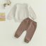 Geagodelia Baby Jungen Kleidung Outfit Babykleidung Set Langarmshirt Sweatshirt + Hose Neugeborene Weiche Babyset Mama's Boy Zweiteiler (C - Beige & Braun, 0-6 Monate)