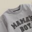 Geagodelia Baby Jungen Kleidung Outfit Babykleidung Set Langarmshirt Sweatshirt + Hose Neugeborene Weiche Babyset Mama's Boy Zweiteiler (D - Grau, 0-6 Monate)