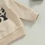 Geagodelia Baby Jungen Kleidung Outfit Babykleidung Set Langarmshirt Sweatshirt + Hose Neugeborene Weiche Babyset Mama's Boy Zweiteiler (B - Beige & Schwarz, 0-6 Monate)