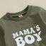 Geagodelia Baby Jungen Kleidung Outfit Babykleidung Set Langarmshirt Sweatshirt + Hose Neugeborene Weiche Babyset Mama's Boy Zweiteiler (B - Armeegrün & Grau, 18-24 Monate)
