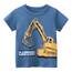 Unisex Baby T-Shirt Baumwolle Süß Karikatur Tier Muster Tops für 1-7 Jahre Alt (1-2 Jahre, H Blauer Bagger)