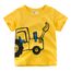 Unisex Baby T-Shirt Baumwolle Süß Karikatur Tier Muster Tops für 1-7 Jahre Alt (3-4 Jahre, H Gelber Bagger)