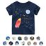 Unisex Baby T-Shirt Baumwolle Süß Karikatur Tier Muster Tops für 1-7 Jahre Alt (1-2 Jahre, E Marine Rakete)