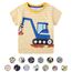 Unisex Baby T-Shirt Baumwolle Süß Karikatur Tier Muster Tops für 1-7 Jahre Alt (5-6 Jahre, F Gelb Streifen)