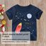 Unisex Baby T-Shirt Baumwolle Süß Karikatur Tier Muster Tops für 1-7 Jahre Alt (1-2 Jahre, E Marine Rakete)