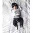 Geagodelia 3tlg Babykleidung Set Baby Jungen Langarm Body + Hose + Mütze Kleinkinder Neugeborene Weiche Warme Baumwolle Babyset Bekleidung (3-6 Monate, Little Brother (Weiß + Grau))