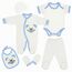 Blue Eyes Baby Geschenk Set – 6 Teiliges Neugeborenen Geschenkbox Set aus 100% Baumwolle, OEKO-TEX, Premium Erstausstattung zur Geburt 0–4 Monate, für Jungen (Panda-Blau)
