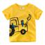 Unisex Baby T-Shirt Baumwolle Süß Karikatur Tier Muster Tops für 1-7 Jahre Alt (6-7 Jahre, H Gelber Bagger)