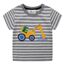 Unisex Baby T-Shirt Baumwolle Süß Karikatur Tier Muster Tops für 1-7 Jahre Alt (5-6 Jahre, H Streifen Bagger)
