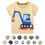 Unisex Baby T-Shirt Baumwolle Süß Karikatur Tier Muster Tops für 1-7 Jahre Alt (6-7 Jahre, F Gelb Streifen)
