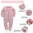 Neugeborenes Baby Jungen Mädchen Strampler mit Fuß Baby Schlafanzug Einteilige Lange Ärmel Overall Säuglings Frühling Herbst Body, 3er-Pack (Rosa, 3-6M)