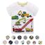 Unisex Baby T-Shirt Baumwolle Süß Karikatur Tier Muster Tops für 1-7 Jahre Alt (4-5 Jahre, F Weiß Bagger)
