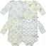 PIPPI Unisex Baby Body LS AO-printed (4-pack) Formender Body, White, 98
