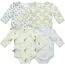 PIPPI Unisex Baby Body LS AO-printed (4-pack) Formender Body, White, 98