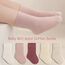 QIYIENDIAN 5 Paare Kleinkind Crew Socken weiche Baumwolle Socken elastische Baby solide Farben für Kinder Jungen Mädchen（Pink,1-3Y