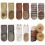FedMois 5er Pack Baby Kleinkinder ABS rutschfeste Wintersocken dicke Thermosocken Baumwolle, Fuchs, 3-5 Jahre