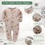 Neugeborenes Baby Jungen Mädchen Strampler mit Fuß Baby Schlafanzug Einteilige Lange Ärmel Overall Säuglings Frühling Herbst Body, 3er-Pack (Aprikose, 0-3M)
