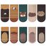 Kyopp 5 Paar Stoppersocken Baby Kleinkinder ABS rutschfeste Socken Tiermotive Kindersocken Animals Baumwolle Crew Socks