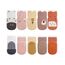Kyopp 5 Paar Stoppersocken Baby Kleinkinder ABS rutschfeste Socken Tiermotive Kindersocken Animals Baumwolle Crew Socks