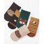 Kyopp 5 Paar Stoppersocken Baby Kleinkinder ABS rutschfeste Socken Tiermotive Kindersocken Animals Baumwolle Crew Socks