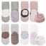 Simpeak 4 Paar Socken Baby, ABS Socken Baby Anti Rutsch, Rutschfeste Babysocken Junge Mädchen, Stoppersocken Baby, Graugrün, Hellgrau, Beige, Weiß, Rosa, 6-12 Monate