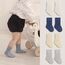 QIYIENDIAN 5 Paare Kleinkind Crew Socken weiche Baumwolle Socken elastische Baby solide Farben für Kinder Jungen Mädchen（Blue,3-5Y