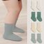 QIYIENDIAN 5 Paare Kleinkind Crew Socken weiche Baumwolle Socken elastische Baby solide Farben für Kinder Jungen Mädchen（Green,6-12M