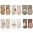Adorel Baby Stoppersocken Baumwolle Antirutsch Krabbelsocken ABS Socken 6er-Pack Natur 0-12 Monate (Herstellergröße S)
