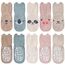 SockWaddles Stoppersocken Kinder Baby, 5 Paar ABS Atmungsaktiv Antirutschsocken Kinder, Krabbelsocken Baby Baumwolle, Jungen und Mädchen Crew Socken mit Rosa Schwein