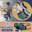 ANTSANG Stoppersocken Kinder Baby Jungen Socken Anti Rutsch / Rutschfeste Geschenk Socken Baumwolle Antirutschsocken für Kinder Jungen Kleinkind 12 Paar(Blau gestreift (12 Paar),28-34)