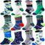 Welwoos Stoppersocken Kinder Baby Jungen Antirutschsocken Kinder Anti Rutsch Rutschfeste Lustige Geschenk Baumwolle Socken Kinder Jungen 12 Paare(Dinosaurier,22-24)
