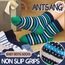 ANTSANG Stoppersocken Kinder Baby Jungen Socken Anti Rutsch / Rutschfeste Geschenk Socken Baumwolle Antirutschsocken für Kinder Jungen Kleinkind 12 Paar(Blau gestreift (12 Paar),28-34)