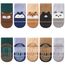 FedMois 5er Pack Baby Kleinkinder ABS rutschfeste Socken Sneaker Socken Tiermotive Baumwolle, Streifen, 0-1 Jahr