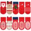 FedMois 5er Pack Baby Kleinkinder ABS rutschfeste Socken Sneaker Socken Tiermotive Baumwolle, Weihnachten, 0-1 Jahr
