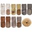 Exemaba Baby Socken Anti Rutsch Dicke - 5 Paar Winter Warme Kleinkinder Rutschsocken Krabbelsocken für Mädchen Jungen(C1,S/6-12 Monate)