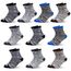 GENTABY Socken Jungen graue Kinder Babysocken - Baumwolle Bunte Sportsocken Neuartige Weiche Elastische - 10 paar für 10-14 Jahre Größe 23-26 27-30 31-34 Kleinkind Mädchen Schulsocken
