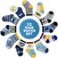 HYCLES Baby ABS Socken Kinder 12 Paar Stoppersocken Kinder Anti Rutsch Socken Kind Jungen Mädchen 23-26 27-30 Kleinkind Socken Baby 05 Monster für 1-3 Jahre