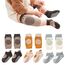 Mezrkuwr 3 Paar Baby Knieschoner und 3 Paar Baby Socken Krabbeln set, Anti Rutsch mit Gummipunkte Krabbelschoner Stulpen Knieschützer für Kleinkinder 0-12 Monate, Niedliche Tiermuster