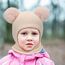 DRESHOW Kinder Wintermütze Warme Schal Schlupfmütze Strickmütze Kapuze Weiche Schalmütze mit Doppelt Bommel Pom Pom Beanie Mütze für Kleinkinder Jungen Mädchen 1-6 Jahre