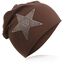 Miobo Slouch Beanie Mütze für Kinder und Erwachsene – Weiche Baumwolle – Strass-Stern-Design