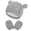 Yixda Neugeborene Baby Mütze und Handschuhe Set Kleinkind Winter Strickmütze Hüte (Grau 2, 3-6 Monate)