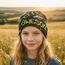Wollhuhn Kinder Beanie – Zweilagige Longbeanie aus Jersey, wendbar & weich – innen grau – Handmade in Deutschland – ganzjährig (DE/NL/SE/PL, Numerisch, 48, 50, COOL Music schwarz/blau/grün)