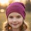 Wollhuhn Kinder Beanie – Zweilagige Longbeanie aus Jersey, wendbar & weich – innen grau – Handmade in Deutschland – ganzjährig (DE/NL/SE/PL, Numerisch, 48, 50, Lines Beere)