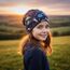 Wollhuhn Kinder Beanie – Zweilagige Longbeanie aus Jersey, wendbar & weich – innen grau – Handmade in Deutschland – ganzjährig (DE/NL/SE/PL, Numerisch, 48, 50, Space/Rakete Dunkelblau)
