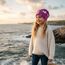 Wollhuhn Kinder Beanie – Zweilagige Longbeanie aus Jersey, wendbar & weich – innen grau – Handmade in Deutschland – ganzjährig (DE/NL/SE/PL, Numerisch, 48, 50, Einhörner Beere)
