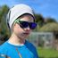 Wollhuhn ÖKO Wärmere Mädchen/Jungen Lässige Lines Long-Beanie/Wende-Mütze Ganzjährig (aus Öko-Stoffen, Bio) 20022002 (Lines schwarz/grau, XS)
