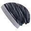 Wollhuhn ÖKO Wärmere Mädchen/Jungen Lässige Lines Long-Beanie/Wende-Mütze Ganzjährig (aus Öko-Stoffen, Bio) 20022002 (Lines schwarz/grau, XS)