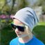 Wollhuhn ÖKO Wärmere Mädchen/Jungen Lässige Lines Long-Beanie/Wende-Mütze Ganzjährig (aus Öko-Stoffen, Bio) 20022002 (Lines schwarz/grau, XS)