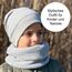 Wollhuhn ÖKO Leichte Mädchen/Jungen Beanie-Mütze Bündchen Elastisch Übergangszeit/Sommer Kinder-Mütze Baumwolle (Öko-Stoffe, Bio) 22222235 (Coole Dinos Blau/Grau, M)